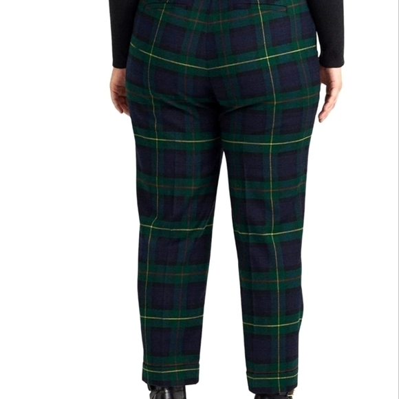 Lauren Ralph Lauren plaid tartan twill ankle pant 16W NWT - Picture 3 of 9